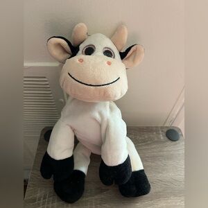Plush Cow Stuffed Animal - White and Black Soft Toy
